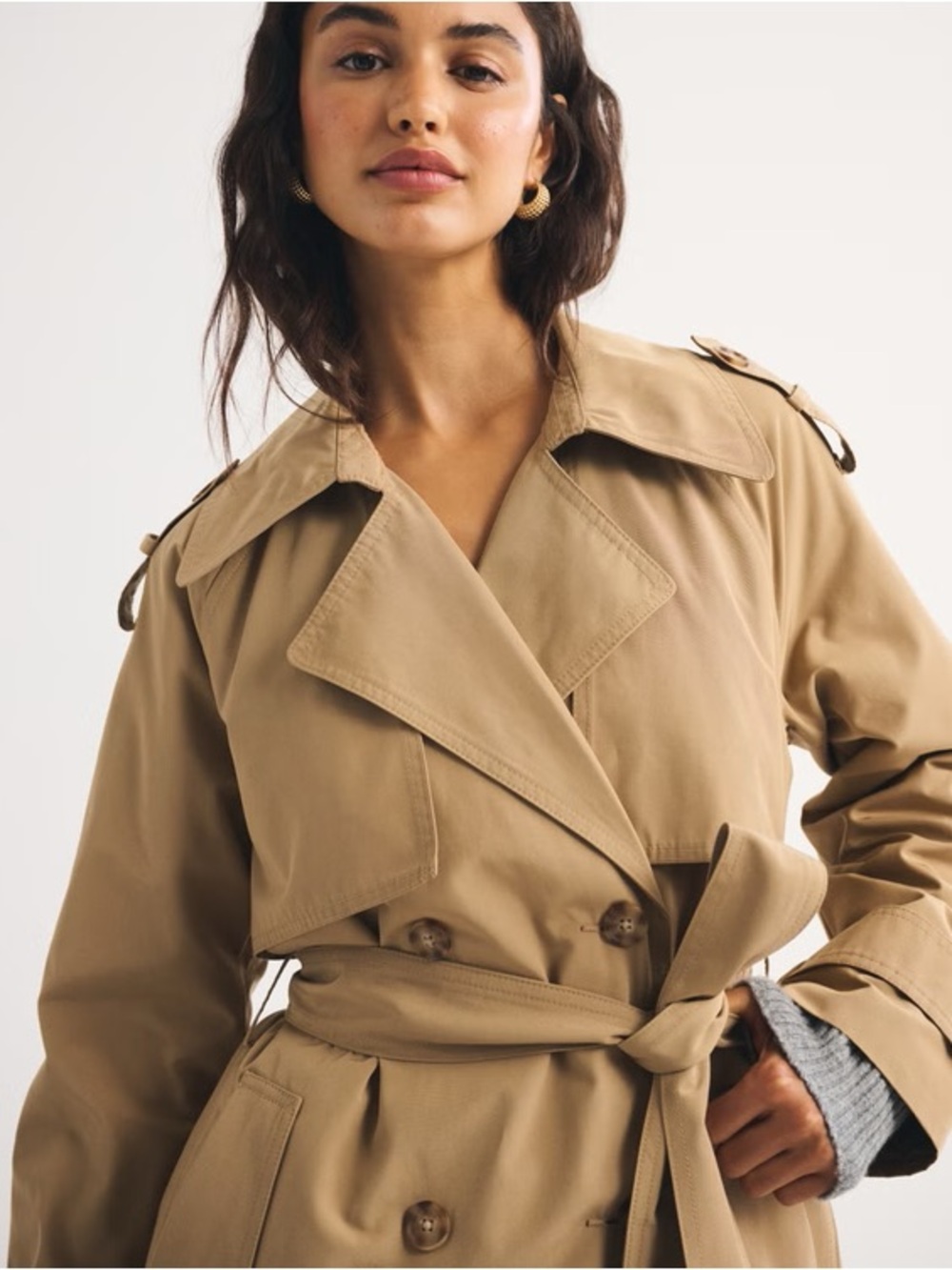 Abercrombie & Fitch Carrie Long Trench Coat - Picture 3 of 10